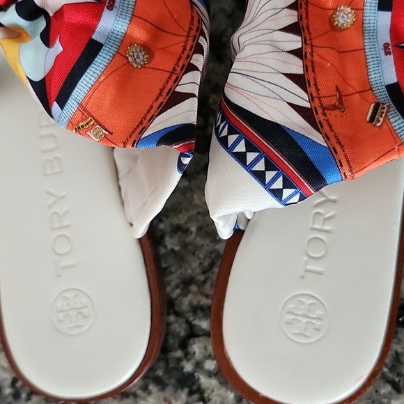 Tory Burch Shelby Scarf Sandals in Rose Des Vents 7.5 - Picture 2 of 16